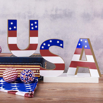Independence Day English Letter Rectangle Wooden Craftwork