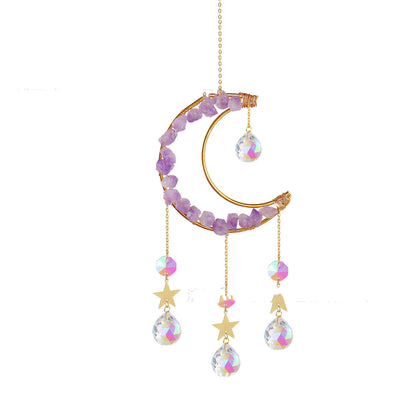 Natural Amethyst Crescent Decorative Air Plant Stand