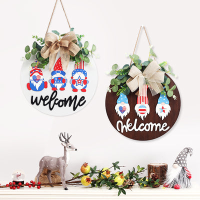 American Independence Day Decorations Home Furnishing Faceless Elderly Wooden Garland Door Hanger
