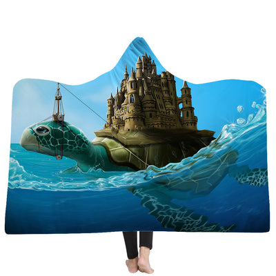 New Hooded Blanket Poncho Thicker Blanket Hooded Blanket Home