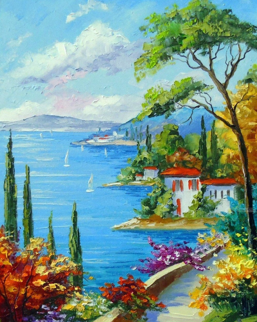 Adult Digital Oil Painting Frame, Picture Frame, Rural Landscape