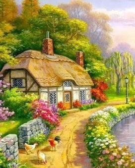Adult Digital Oil Painting Frame, Picture Frame, Rural Landscape