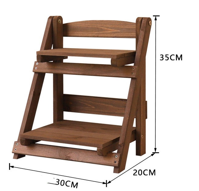 Shipping Solid Wood Desktop Flower Stand Office Window Sill Table Mini Storage Rack Combination Potted Plant Stand
