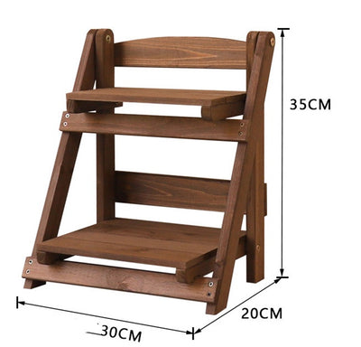 Shipping Solid Wood Desktop Flower Stand Office Window Sill Table Mini Storage Rack Combination Potted Plant Stand