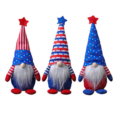 Independence Day Five-pointed Star Faceless Doll Elderly Plush Doll Ornaments