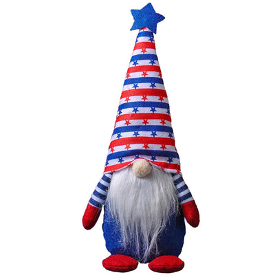 Independence Day Five-pointed Star Faceless Doll Elderly Plush Doll Ornaments