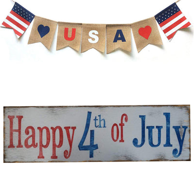 Independence Day English Letter Rectangle Wooden Craftwork