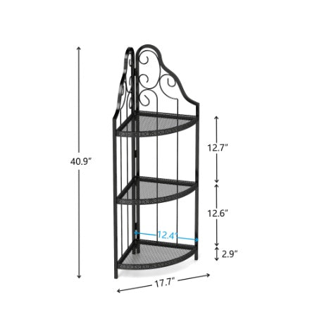 3-Tier Corner Open Shelf,Bookcase Freestanding Shelving Unit,Plant Stand Small Bookshelf For Living Room, Home Office, Kitchen, Small Space
