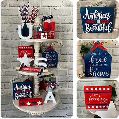 Independence Day Tray Decorative Layered Ornament