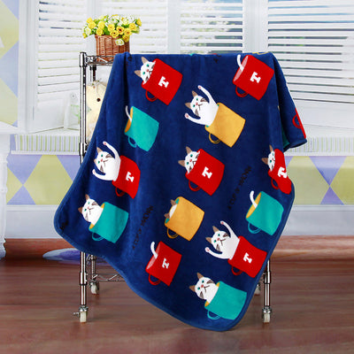 Coral fleece blanket flannel baby blanket cartoon blanket car office knee blanket car inner blanket