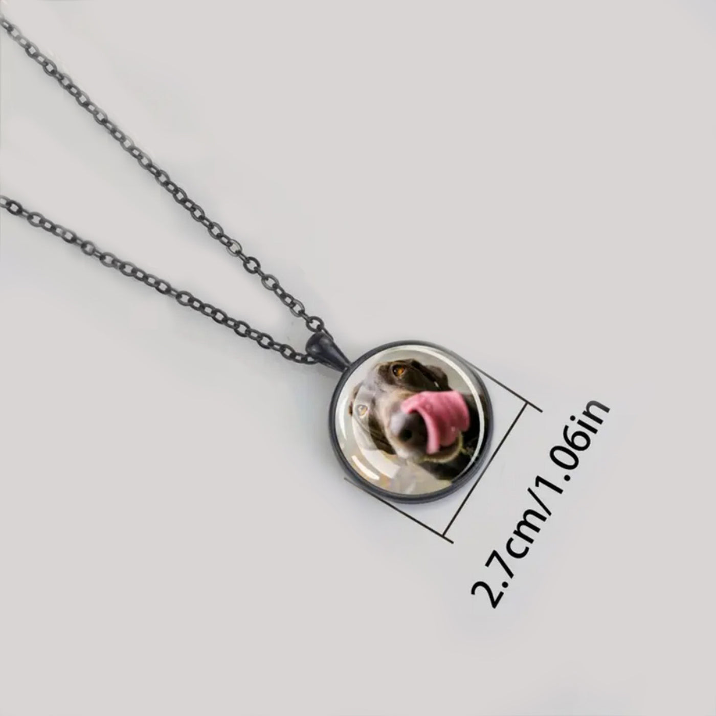 Commemorative Heat Transfer Disc Shaped Photo Frame Pendant Necklace