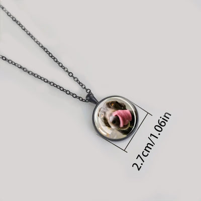 Commemorative Heat Transfer Disc Shaped Photo Frame Pendant Necklace