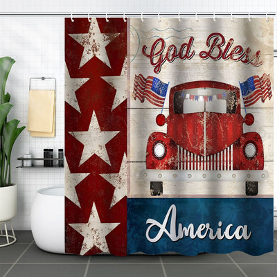 Independence Day Shower Curtain Bathroom Partition Punch-free