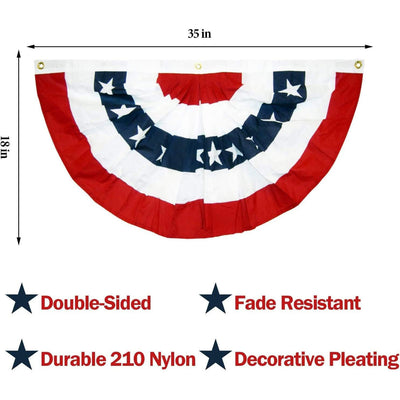 American Independence Day Decorations Pleated Semicircle Flag Outdoor Courtyard Layout Fan