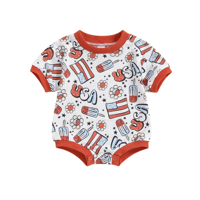 baby's Fashion Simple Independence Day Romper