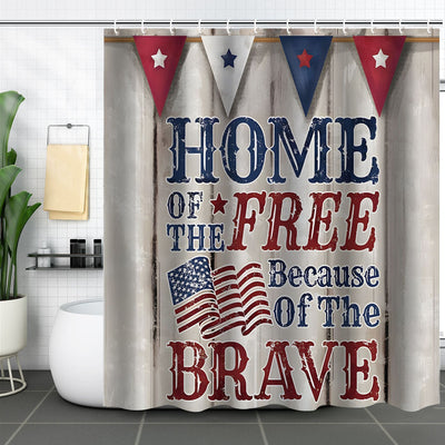 Independence Day Shower Curtain Bathroom Partition Punch-free