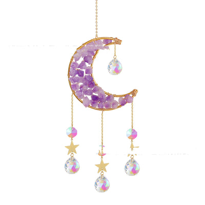 Natural Amethyst Crescent Decorative Air Plant Stand