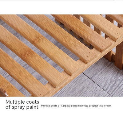 Multi-layer Solid Wood Small Flower Stand Office Desk Surface Panel Bamboo Plant Simplicity Succulent Pot Frame Balcony Storage