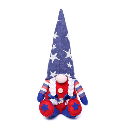 Independence Day Stripe Pentagram Gnome Doll