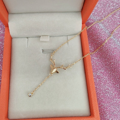 Christmas Birthday Gift Elk Necklace