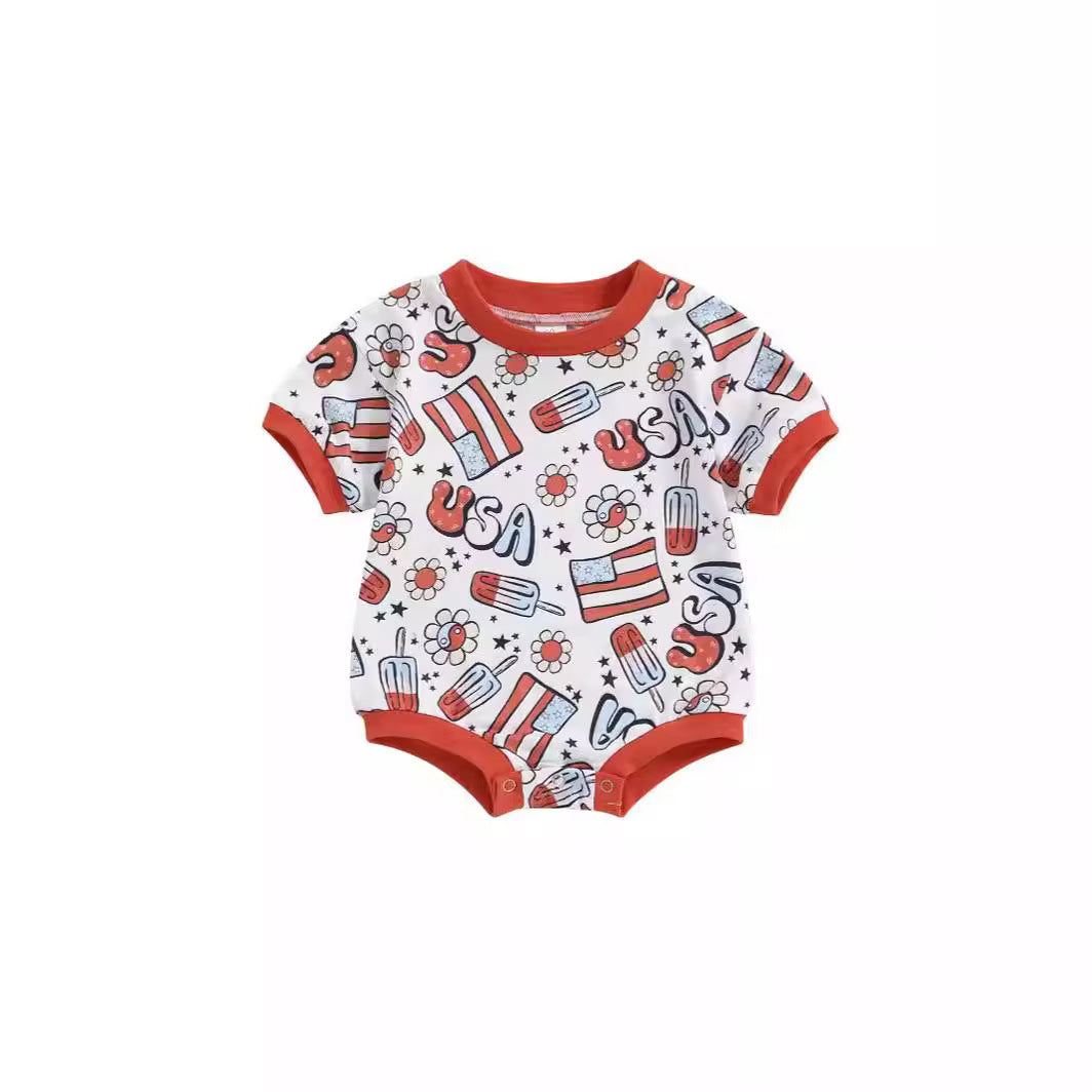 baby's Fashion Simple Independence Day Romper