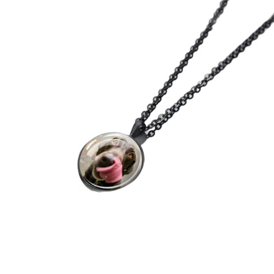 Commemorative Heat Transfer Disc Shaped Photo Frame Pendant Necklace