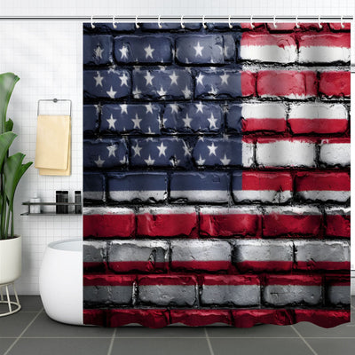 Independence Day Shower Curtain Bathroom Partition Punch-free