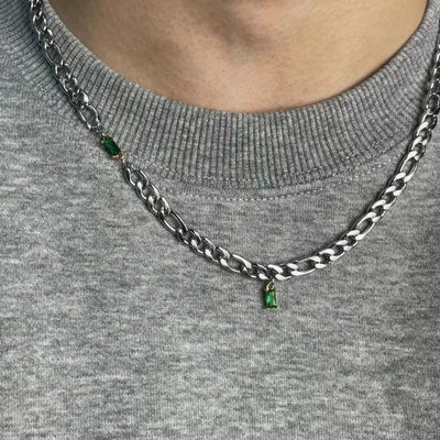 Special-interest Design Emerald Zircon Stitching Light Luxury Necklace