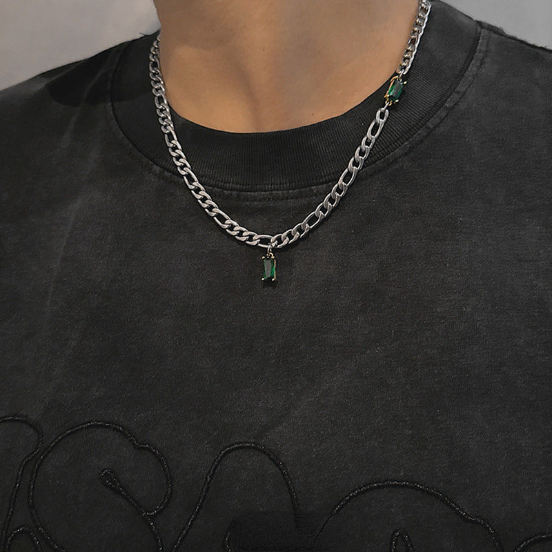 Special-interest Design Emerald Zircon Stitching Light Luxury Necklace