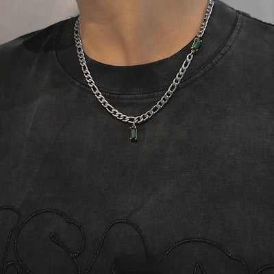 Special-interest Design Emerald Zircon Stitching Light Luxury Necklace