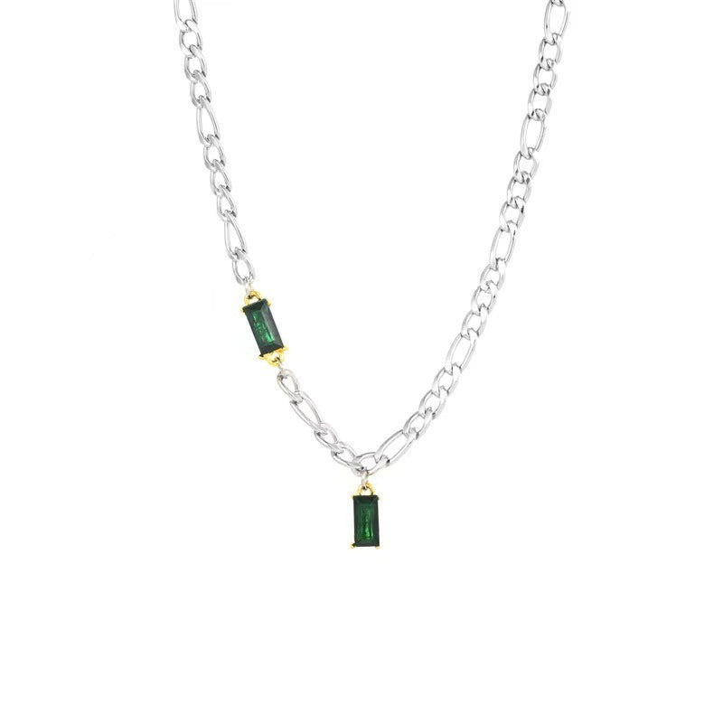 Special-interest Design Emerald Zircon Stitching Light Luxury Necklace