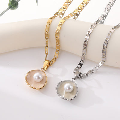 Fashion Shell Pearl Necklace Entry Lux Elegant