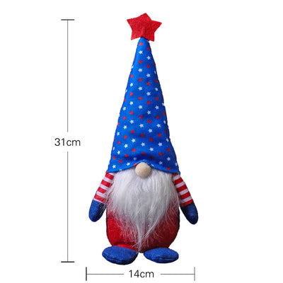 Independence Day Five-pointed Star Faceless Doll Elderly Plush Doll Ornaments