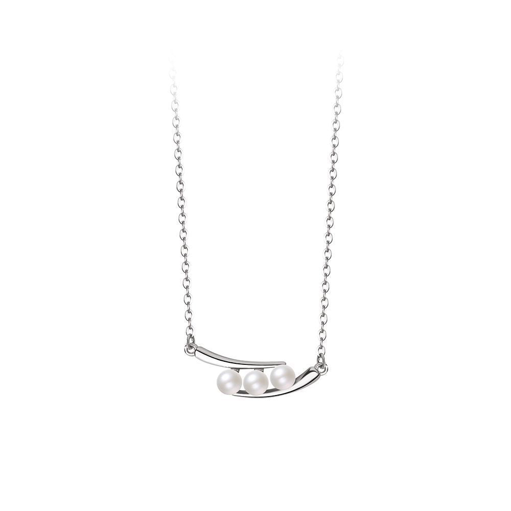 S925 Sterling Silver Pea Pod Pearl Necklace For Women