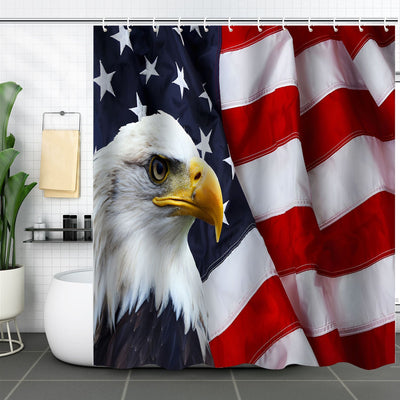 Independence Day Shower Curtain Bathroom Partition Punch-free