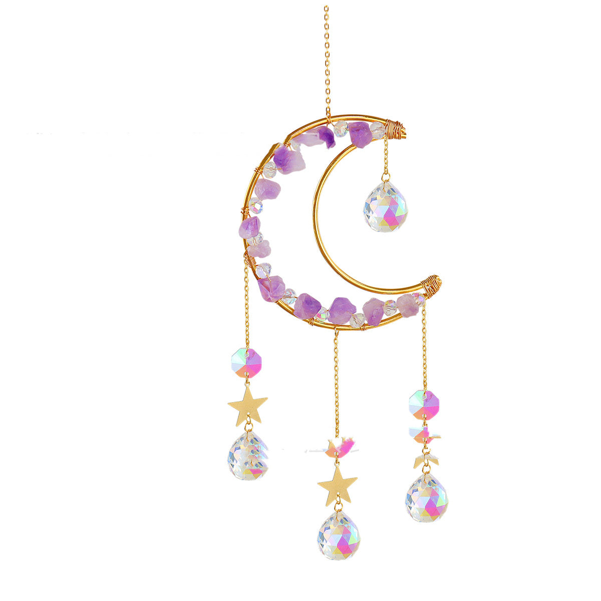 Natural Amethyst Crescent Decorative Air Plant Stand