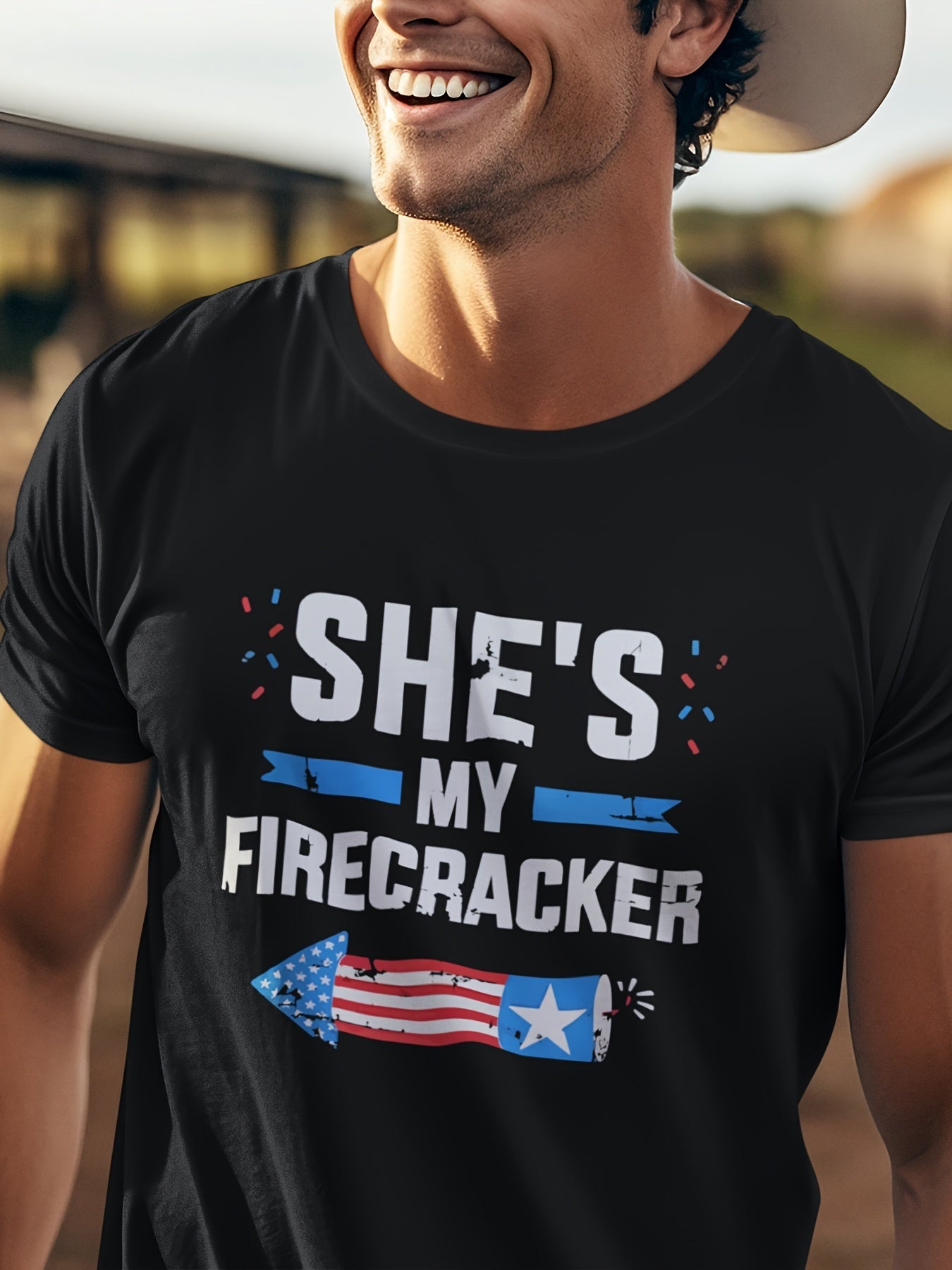 Independence Day Gift - Men's Front Directional Printed Short Sleeve T-shirt - Comfortable And Breathable T-shirt - Summer Casual Fashion Top