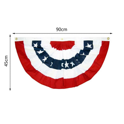 American Independence Day Decorations Pleated Semicircle Flag Outdoor Courtyard Layout Fan