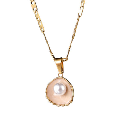 Fashion Shell Pearl Necklace Entry Lux Elegant