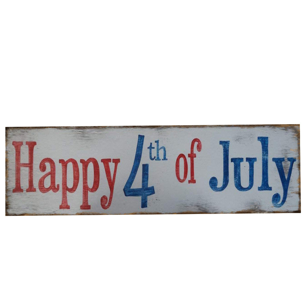 Independence Day English Letter Rectangle Wooden Craftwork