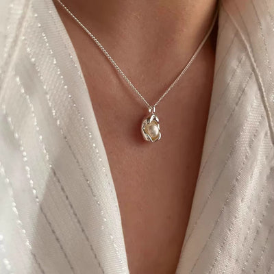 Women's Retro Simple Korean Style S925 Silver Pod Necklace