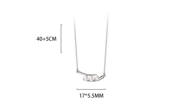 S925 Sterling Silver Pea Pod Pearl Necklace For Women