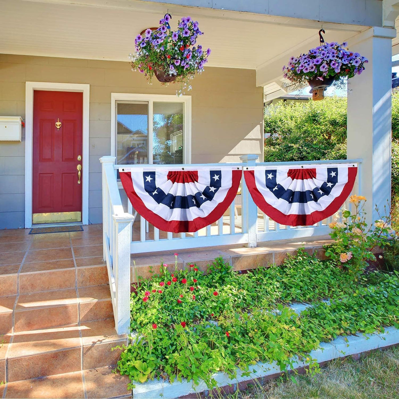 American Independence Day Decorations Pleated Semicircle Flag Outdoor Courtyard Layout Fan
