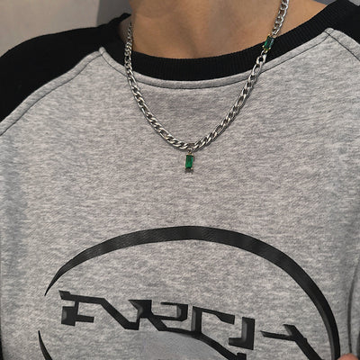 Special-interest Design Emerald Zircon Stitching Light Luxury Necklace